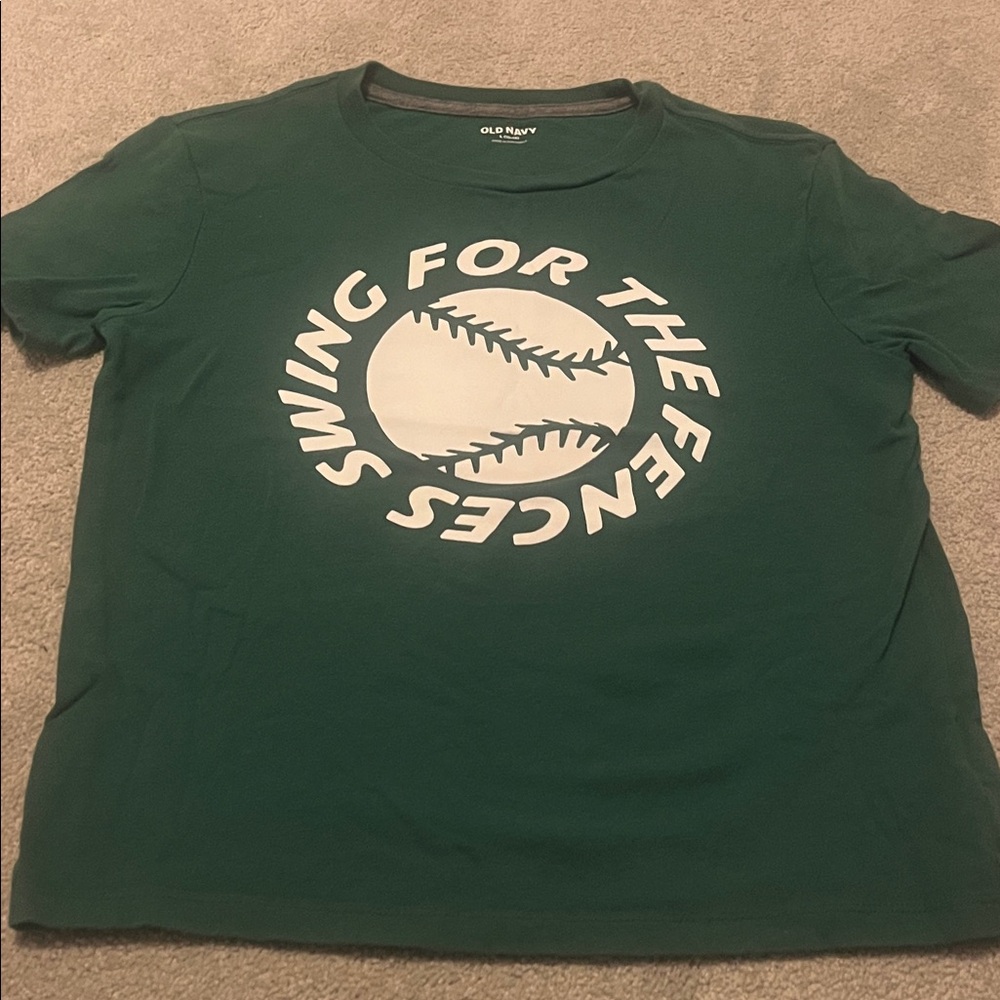 Old Navy Forest Green Kids Swing for the fences baseball Tee